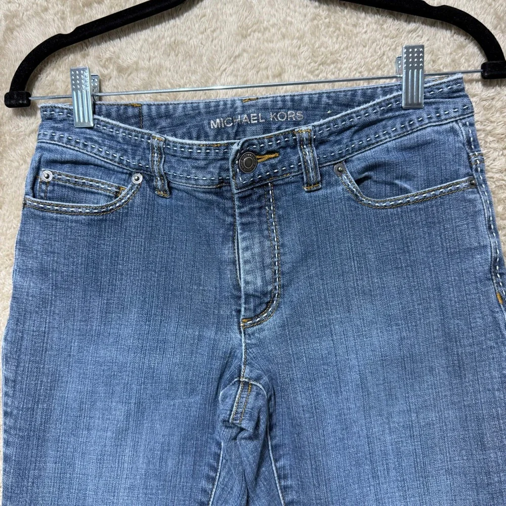 Michael Kors vintage Jeans Women 2/31 Blue Straight Leg Contrast Stitch Mid Rise